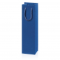 Preview: 1 er Papiertragetasche „Linea“Blau mit Streifenprägung