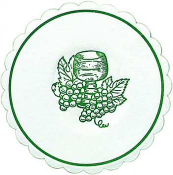 Duni Weinglasuntersetzer Traube jägergrün rund