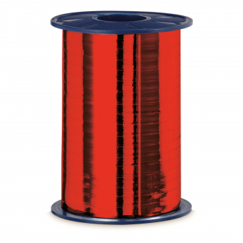 Geschenkband „Ringelband Metallic-Rot“ 5mm x 400m
