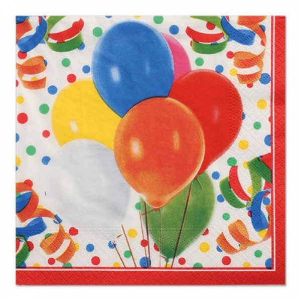 Servietten, 3-lagig 1/4-Falz 33 x 33 cm "Lucky Balloons"