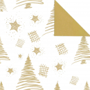Geschenkpapier „Tannenbaum“ Weiß-Gold, zweiseitig