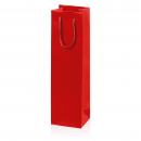 1 er Papiertragetasche „Linea“ Rot mit Streifenprägung