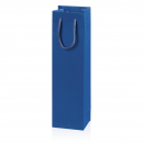 1 er Papiertragetasche „Linea“Blau mit Streifenprägung