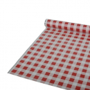 Tischdecke aus Folie, rot 50 m x 80 cm "Karo"