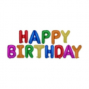 Geburtstag Luftballons aus Folie, farbig sortiert "Happy Birthday"